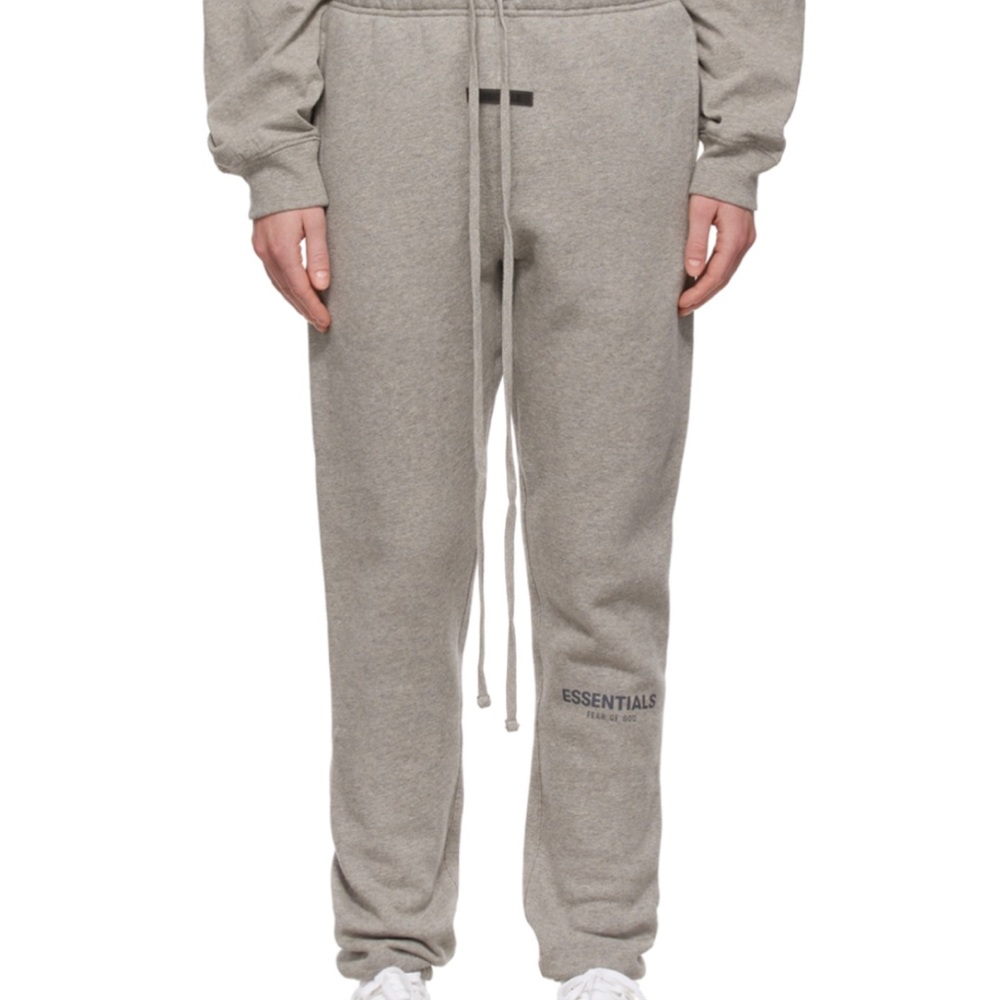 ✅ NWT UNISEX Fear of God Essentials Grey Dark Heather Oat joggers pants